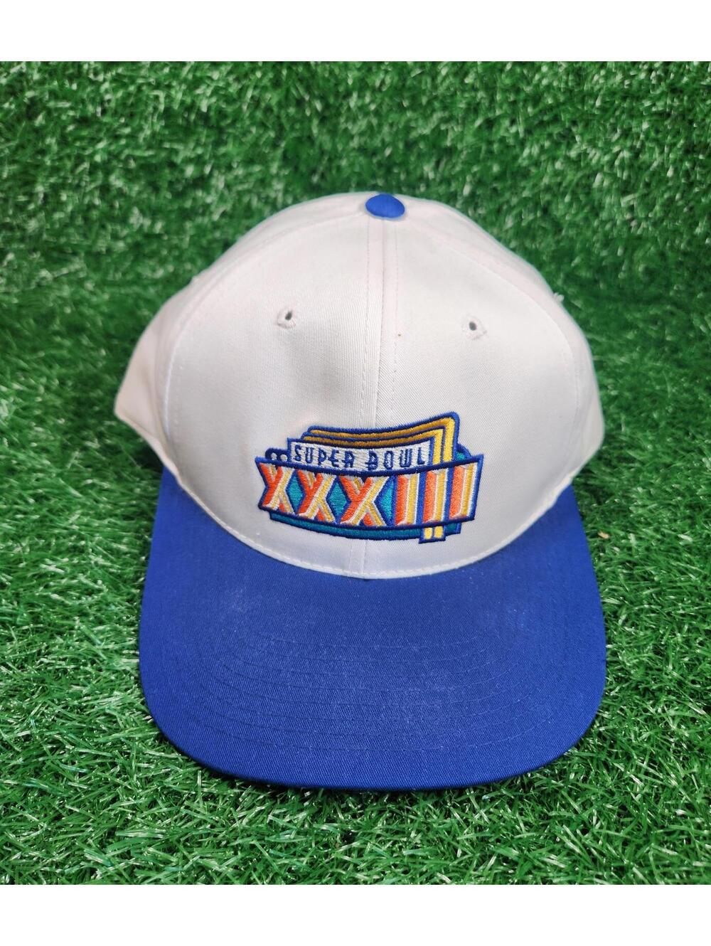Sports Vntg '90s NFL Super Bowl 33 snapback hat OSFM cap Miami 1991 White Blue